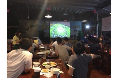 Địa điểm xem bóng đá tại Hà Nội màn hình chiếu kích thước lớn 